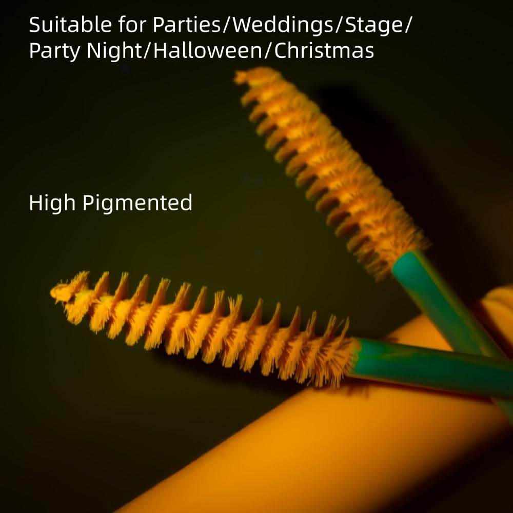 6 Colors Fluorescent Mascara, Glow Colored Mascara, Parties, Weddings, Stage Use, Party Night, Halloween Christmas Parties, High Pigmented, Apply to Eyelashes/Eyebrows/Hair (Orange)