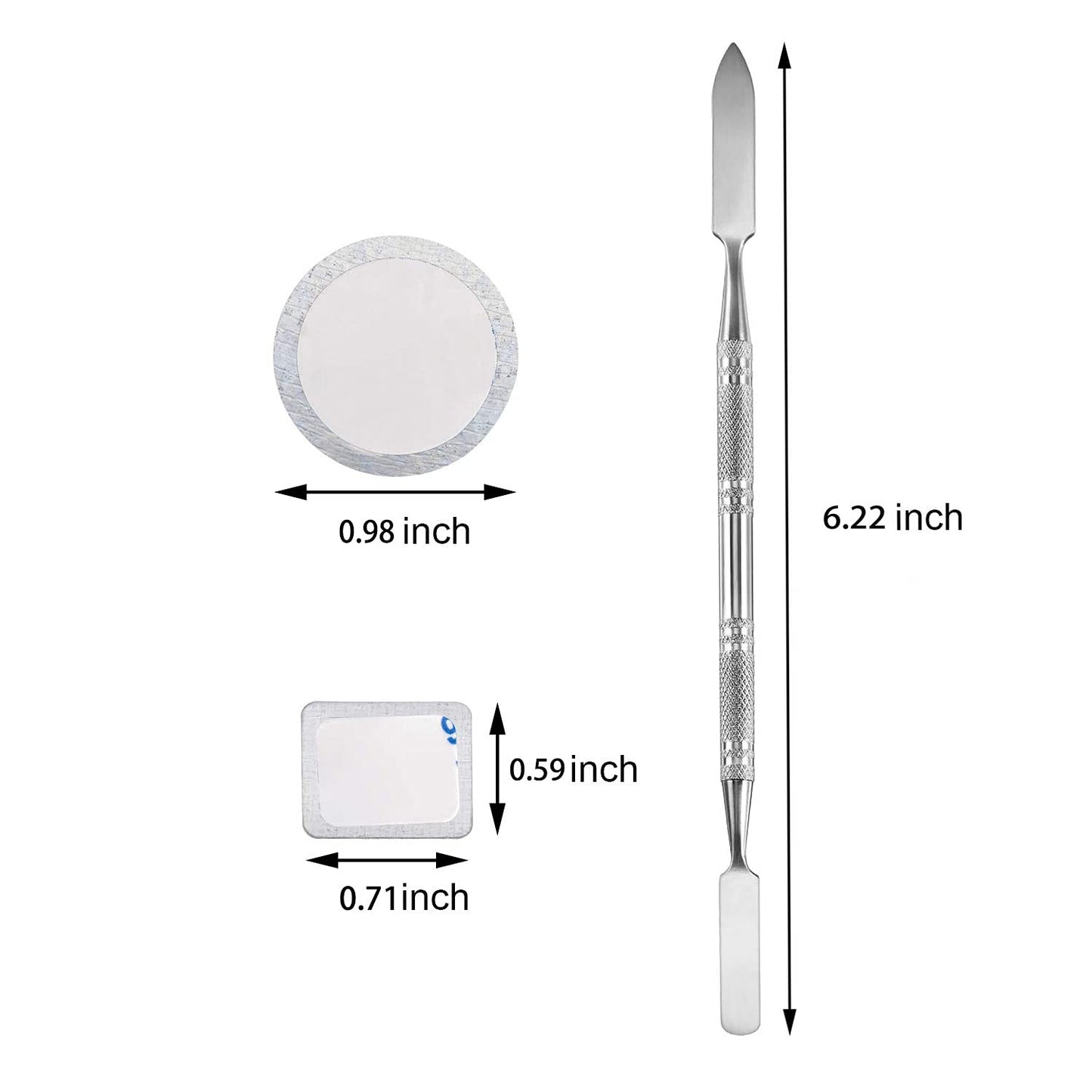 Strong 4-layers Empty magnetic palette book palette（White wood grain）+1pcs Makeup Depotting Spatula+50pcs Round Metal Stickers+50pcs Square Metal Stickers