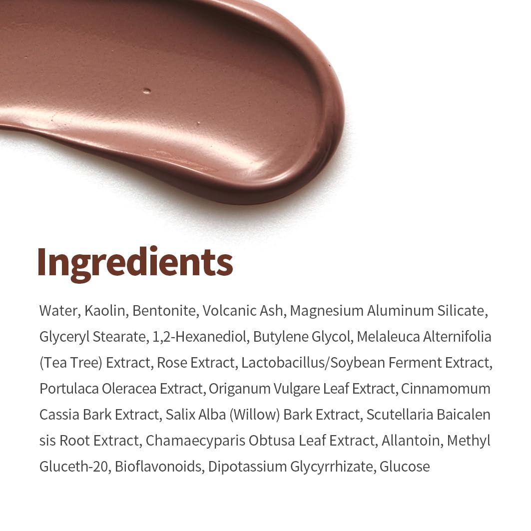 1.618 Korean Clay Mask with Bentonite & Kaolin – Blackhead Remover & Pore Detox Mud for Sensitive, Oily Skin – Deep Cleansing Face Treatment | 4.23 oz