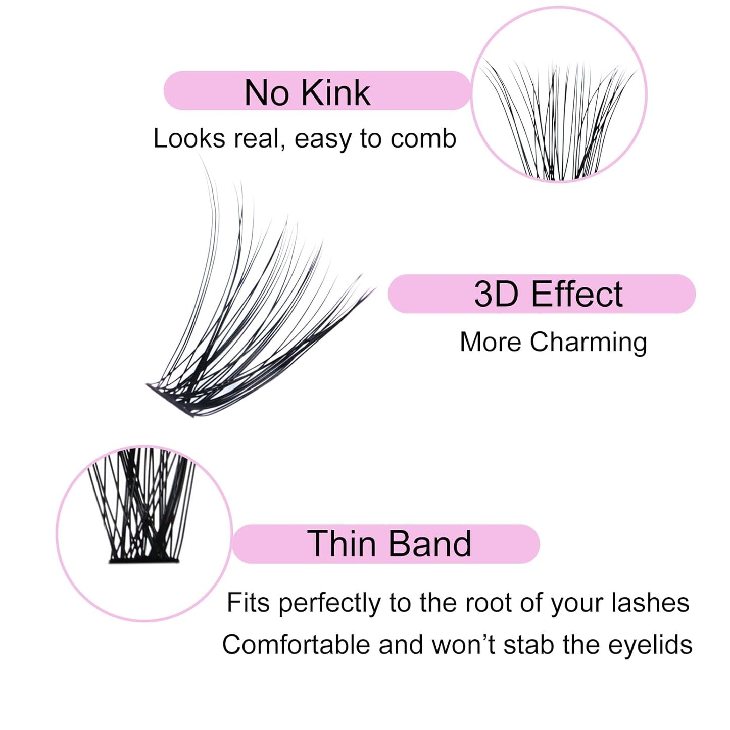 Lash Clusters LAUBESS Individual Lashes Waterproof Eyelash Clusters Mixed Tray Cluster Eyelash Extensions Soft Cluster Lashes for Beginners(40D-C-8-14)