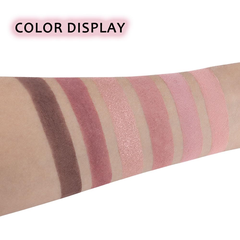 6 Colors Nude Pink Purple Matte Shimmer Eyeshadow Palette for Eye Makeup,High Pigmented Brown Eye Shadow Primers Powder Palet de sombras de ojos