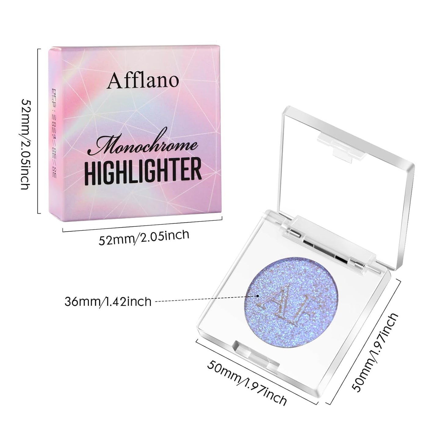 Highlighter Makeup Palette, Long Lasting New Formula, Dazzling Blue-Purple Shimmer, Sheer Base, Ideal for Face and Body Contour and Cheek Highlight (#05) Blue-Purple Dazzling Shimmer