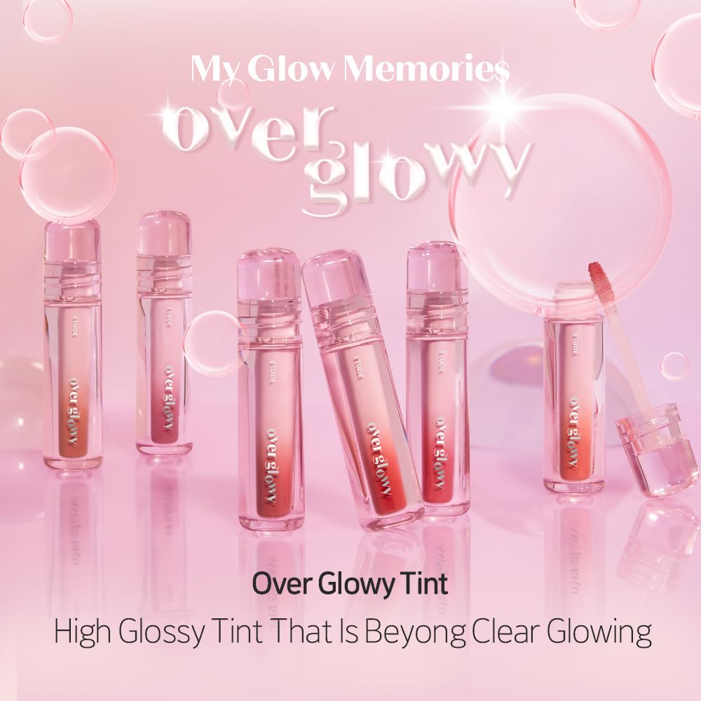 ETUDE Over Growy Lip Stain Tint, Fake Red, 0.1 oz (3 g), Lipstick, Glossy Finish, Highly Moisturizing, Melotint, Plush, Glossy, Volume, Vegan Certified