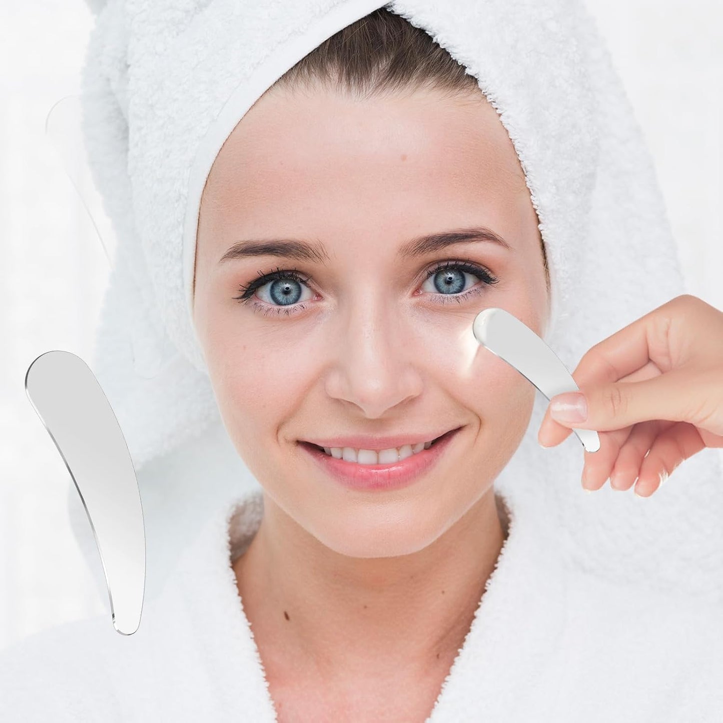 2Pcs Mini Metal Cosmetic Spatulas, Skincare SpatulaMixing and Sampling Makeup Beauty Tools for Skin Care Creams, Eye Cream, Essences Beauty Accessories(2PCS)