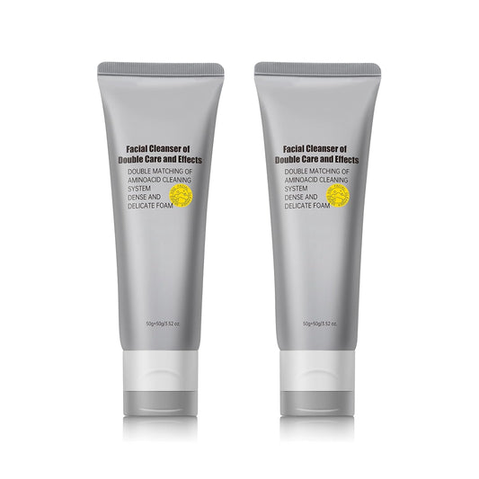 Gentle Exfoliating Face Wash for Deep Pore Cleanser and Blackhead Removal, Facial Cleanser for Oily Skin & Sensitive Skin, Double Cleansing Daily Facial Wash with Hyaluronic Acid + Glycerin, 2 Pack