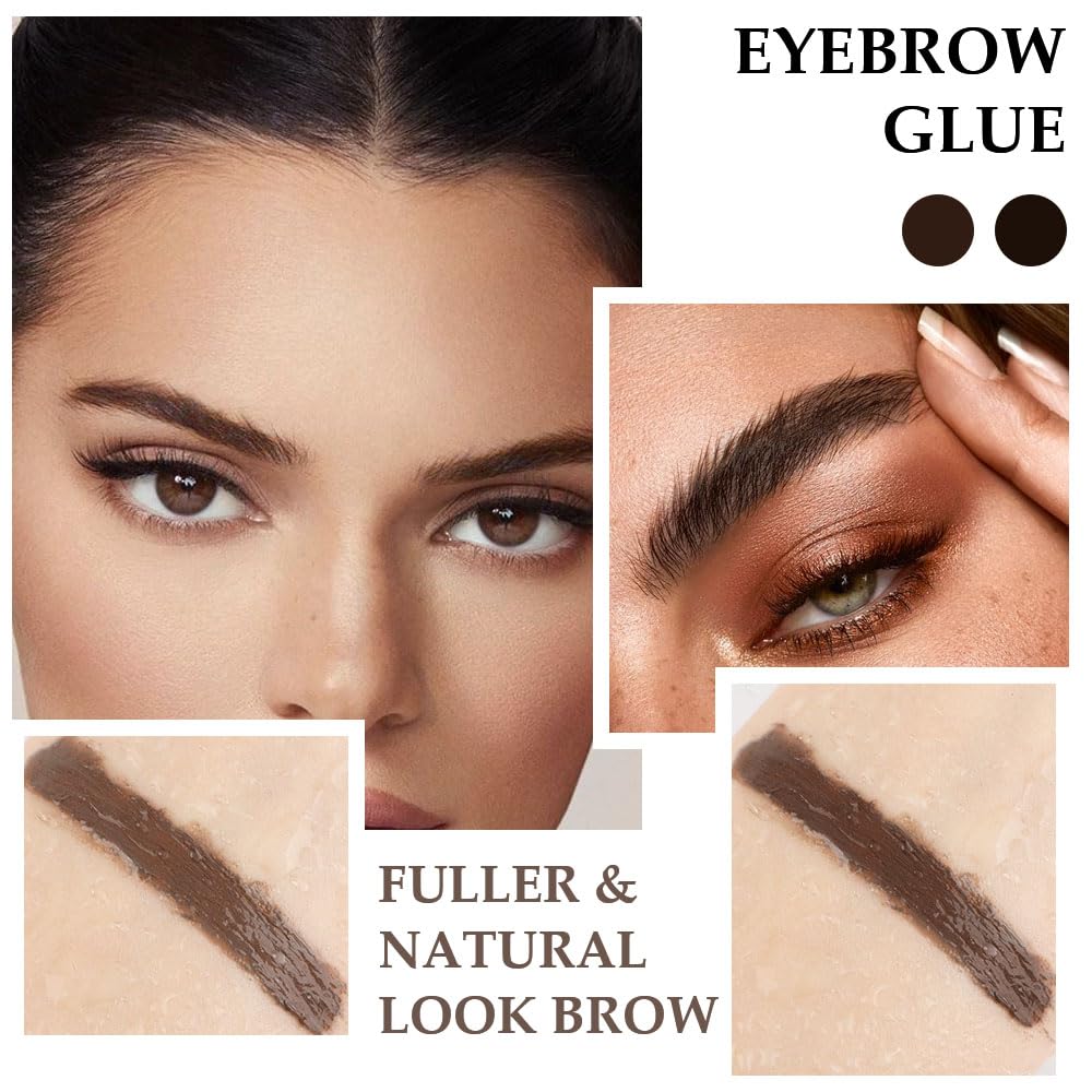 Tinted Thickening Brow Mascara,Brow Fast Sculpt,Waterproof, Transfer-proof, Brush to Fill in Eyebrows and Cover Gray Hairs - Cruelty Free (2pcs 06 Brunette &07 Espresso)