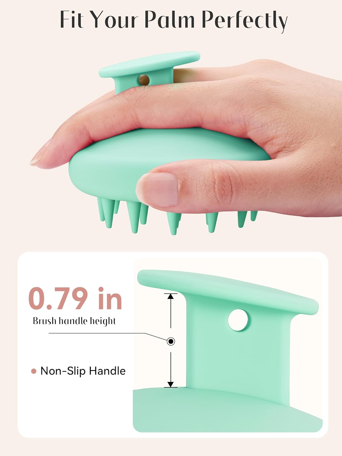 HEETA Scalp Massager Hair Growth, Scalp Scrubber with Soft Bristles, Integrated Silicone Design, Scalp Exfoliator for Dandruff Removal & Relax Scalp, Shampoo Brush Fit Wet Dry Hair Use, Light Green