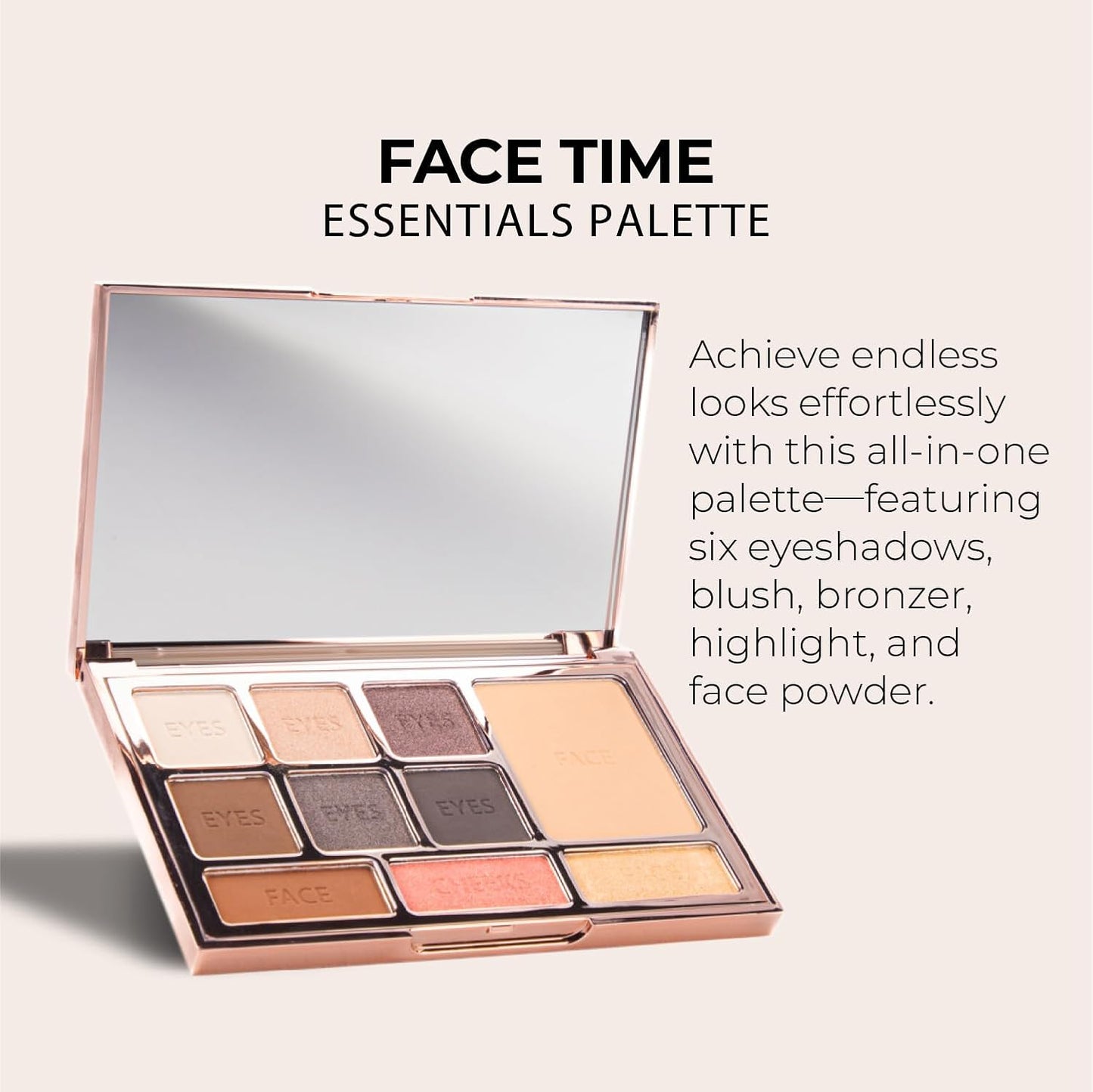 LUMINESS Face Time Essentials Face Palette - Includes Bronzer, Blush, Highlighter, Face Powder and 6 Eyeshadows - Highly Pigmented, Long-Wearing Makeup Palette - Silky Smooth, Easy to Blend