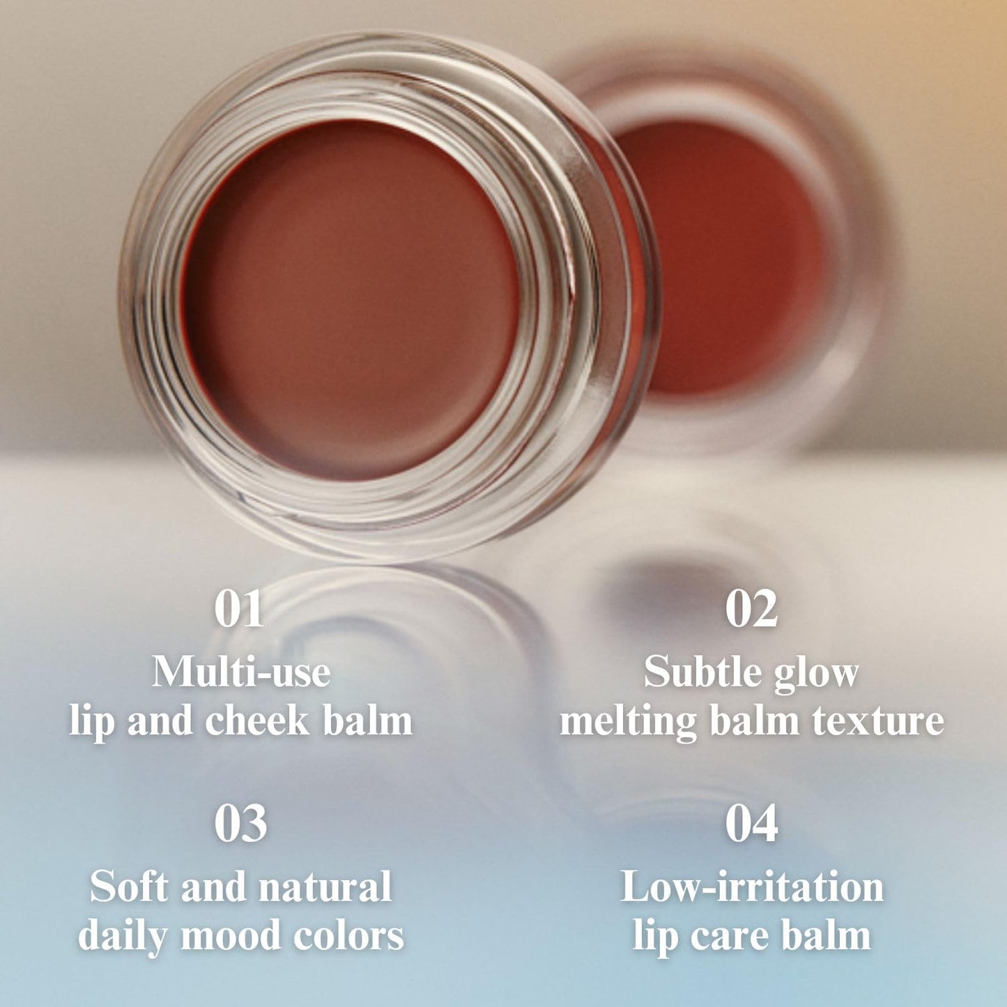 EGLIPS Lip & Cheek Glow Balm - Multi-Use Tinted Melting Balm Blush for Lips & Cheeks Builable and Blendable Texture (03 BREEZE, 0.18 oz)