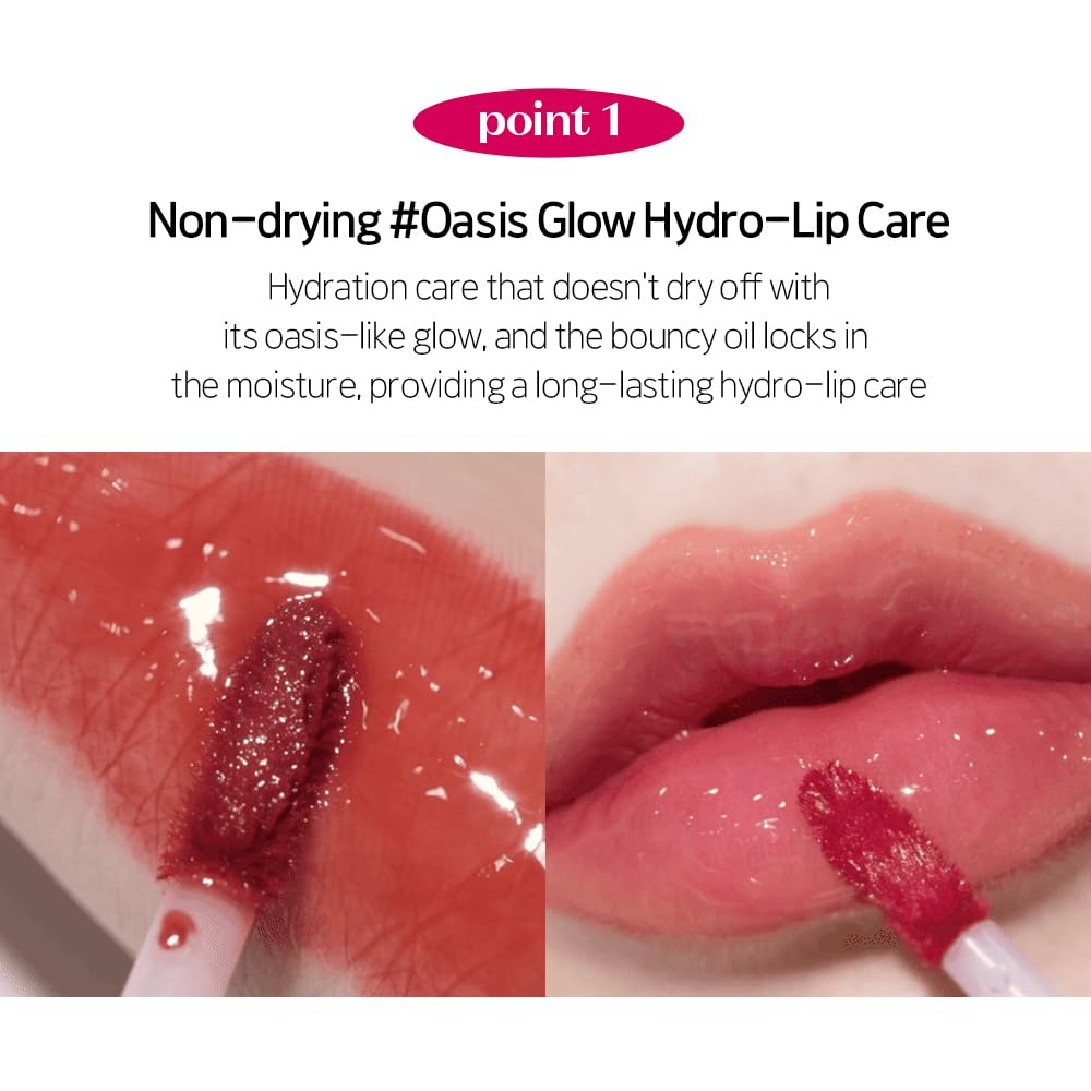 ETUDE Over Glowy Lip Stain Tint #7 Coco Plum | Non-Sticky Vegan Lip Tint | Moisturized & Long-lasting Lip Gloss | Daily Lippies for Dry Lips | K-beauty