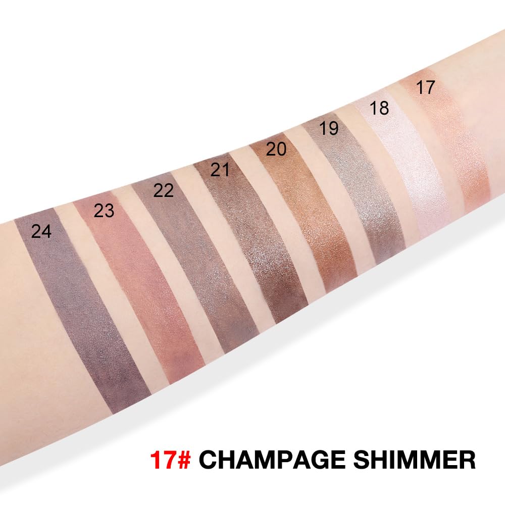 evpct Champagne Shimmer Cream Eye Shadow Brightener Sticks Set for Eyes, Champagne Shimmery Matte Pencil Eye shadow Applicator Stick Pen Palette Makeup Waterproof sombras en crema para ojos 17#