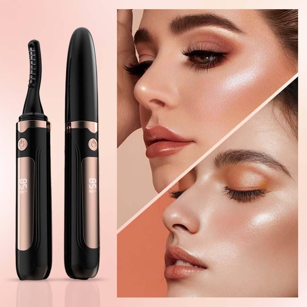Heated Eyelash Curler, 2025 New Electric Eyelash Curler, Portable USB Type-C Makeup Tools for Travel,Women (Black*1)