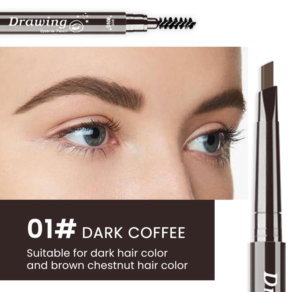 evpct Eyebrow Stencils Kit for Women Shaping, Eyebrow Shaper Makeup Kit, Eye Brow Stencil Shaper Tinting kits for Women, with Eyeliner, Eyebrows Pencil, Pomade, Brush and 10 Stencils, Kit04 DARK BROWN