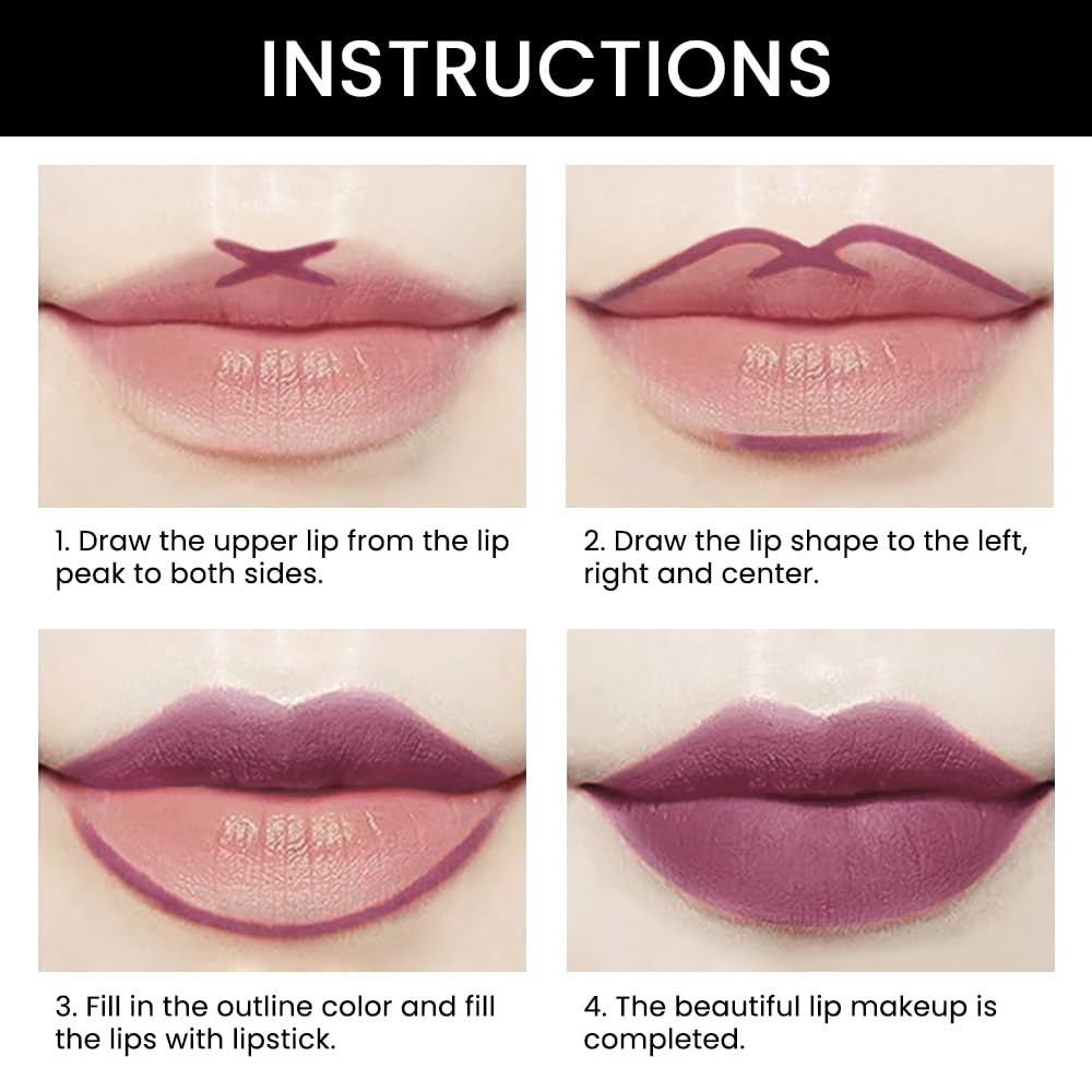 evpct 1Pcs More Mauve Lip Liner and Lipstick Set Kit for Women, Matte Lips Kit with Lip Liner Lip Stains Long Lasting Waterproof 24 Hour Lipstick and Lip Liners Combo Lipliners Pencil 28#