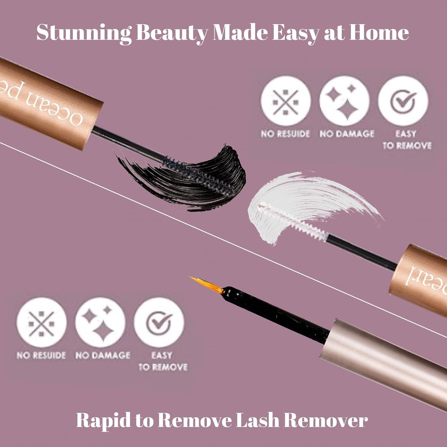 Ocean Pearl Lash Clusters 10-20mm 50D 300PCS Eyelash Extension Kit DIY Lash Extension Kit Natural Lashes Clusters D Curl Individual Lashes Soft Eyelashes with Lash Bond+Seal+Remover+Tweezer-50D