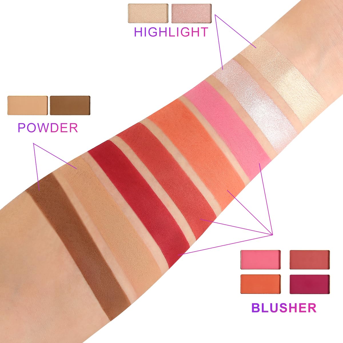 Large Eyeshadow Palette for Makeup Beginners, DE'LANCI Big Colorful All In One Makeup Palette for Stage Makeup, Blush Highlighter Contour Full Highly Pigmented Makeup Pallet Teen Holiday Gifts