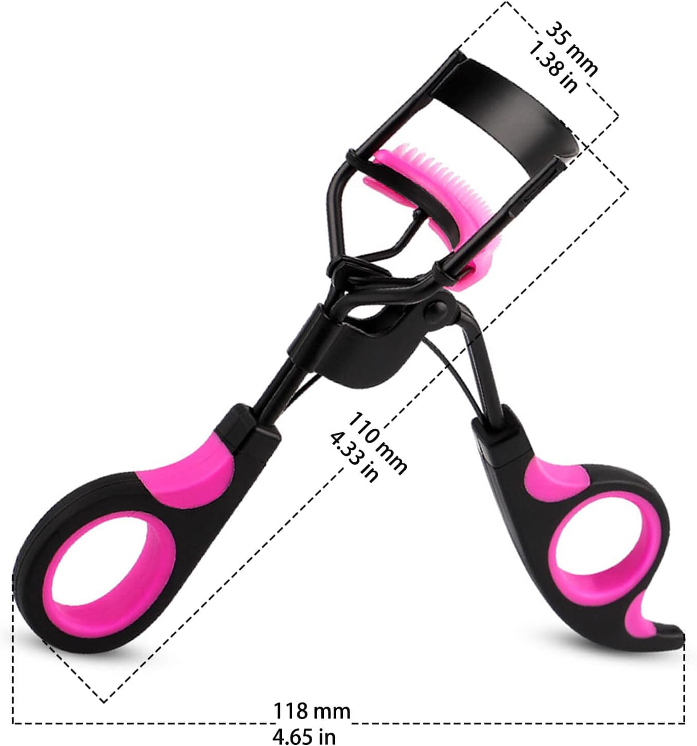 Eyelash Curlers with Comb IMMER LIEBEN Lash Curler with 5 Replacement Refills, 3 Combs, 10 Seconds Curl and Lifted Lashes Black and Purple
