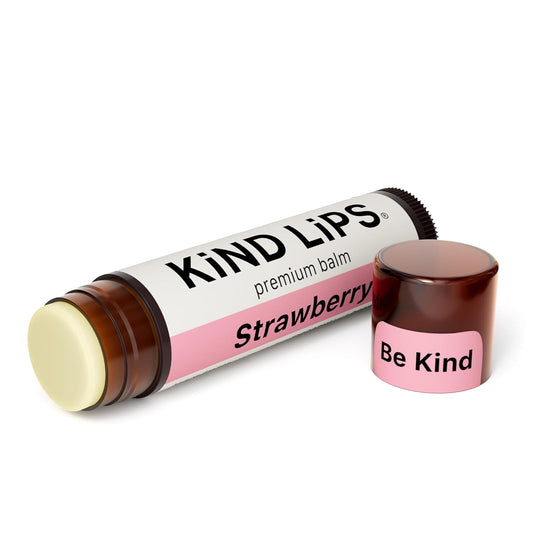 Strawberry Lip Balm – Natural & Organic Lip Moisturizer with Sweet Strawberry Flavor | Gluten-Free, Paraben-Free Chapstick Alternative for Dry, Chapped Lips | Kind Lips Single Tube