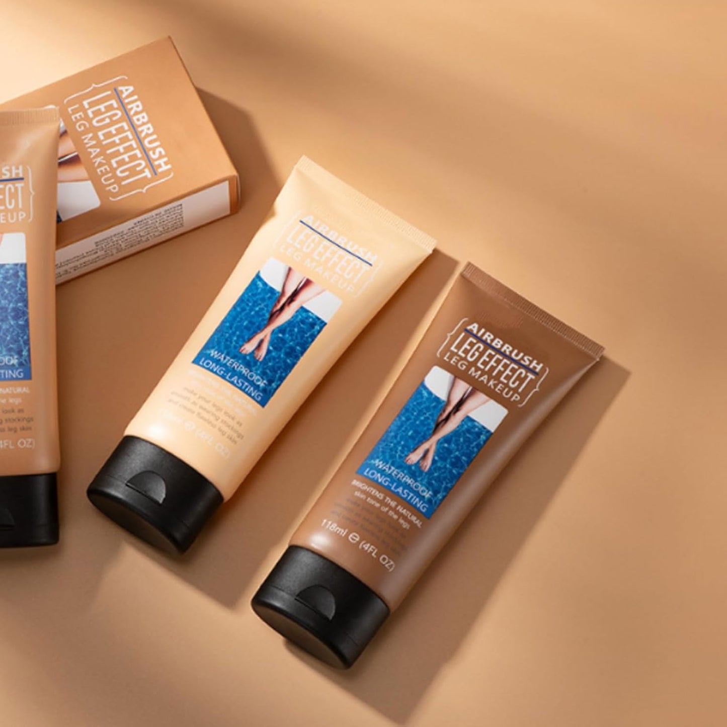 118ml Airbrush Legs, Leg Makeup Lotion, Body Makeup, Waterproof Long Lasting Full Coverage Lightweight Leg Body Cosmetic for Wedding (1#)