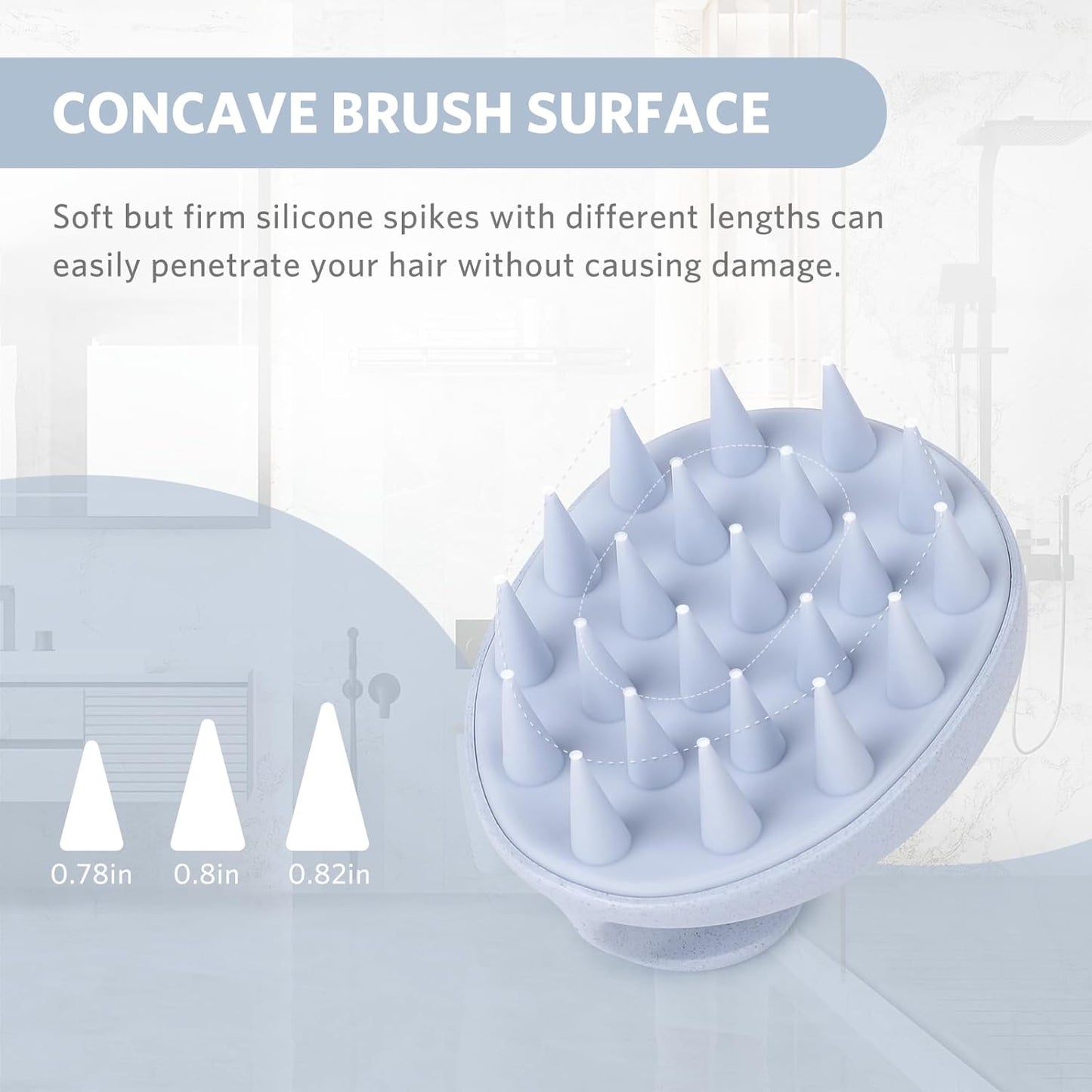 Sndyi Scalp Massager Shampoo Brush, Scalp Scrubber with Soft Silicone Bristles, Scalp Exfoliator for Dandruff Removal, Wheat Straw Hair Scalp Massager for Hair Growth, Wet Dry Scalp Brush, Blue