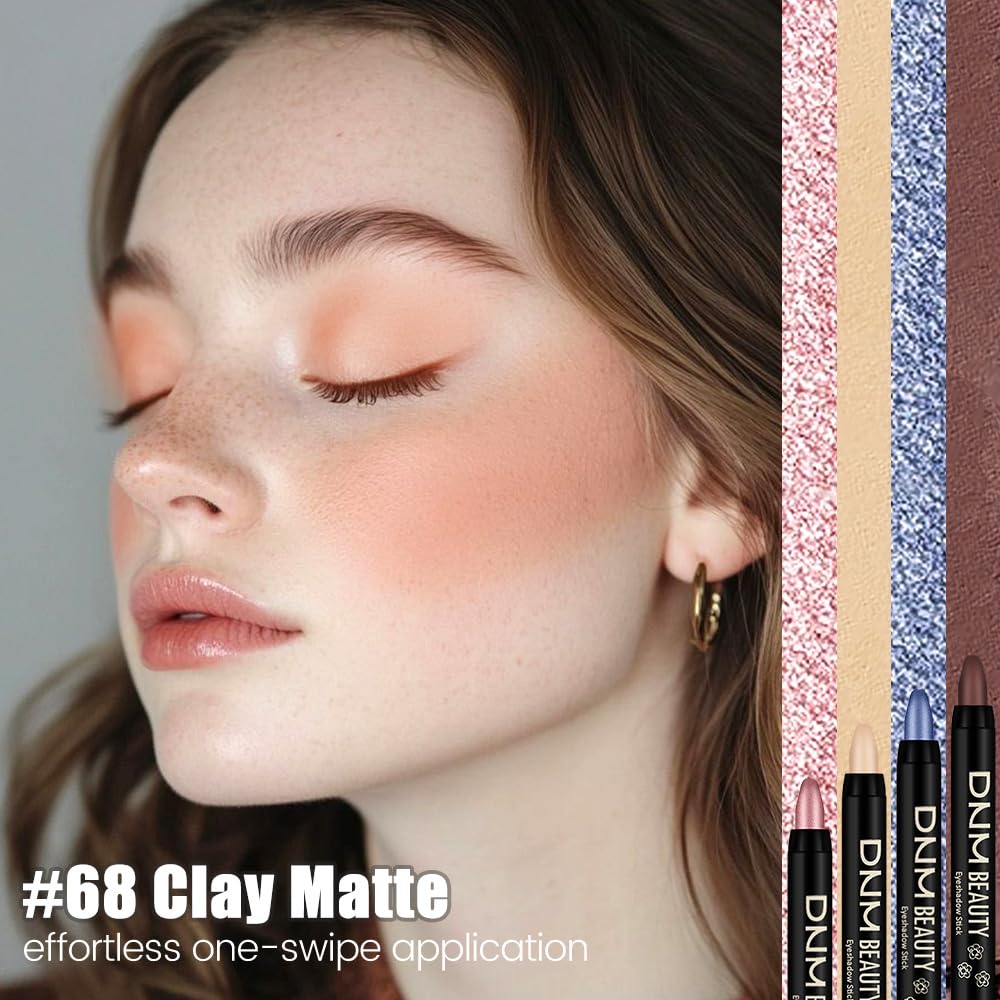 Kaely Cream Eye Shadow Sticks, Clay Matte Eyeliner Pencil Eyeshadow Palette Makeup, Eye Highlighter Brightener Stick for Older Women Waterproof Pigmented, sombras para ojos, New-68