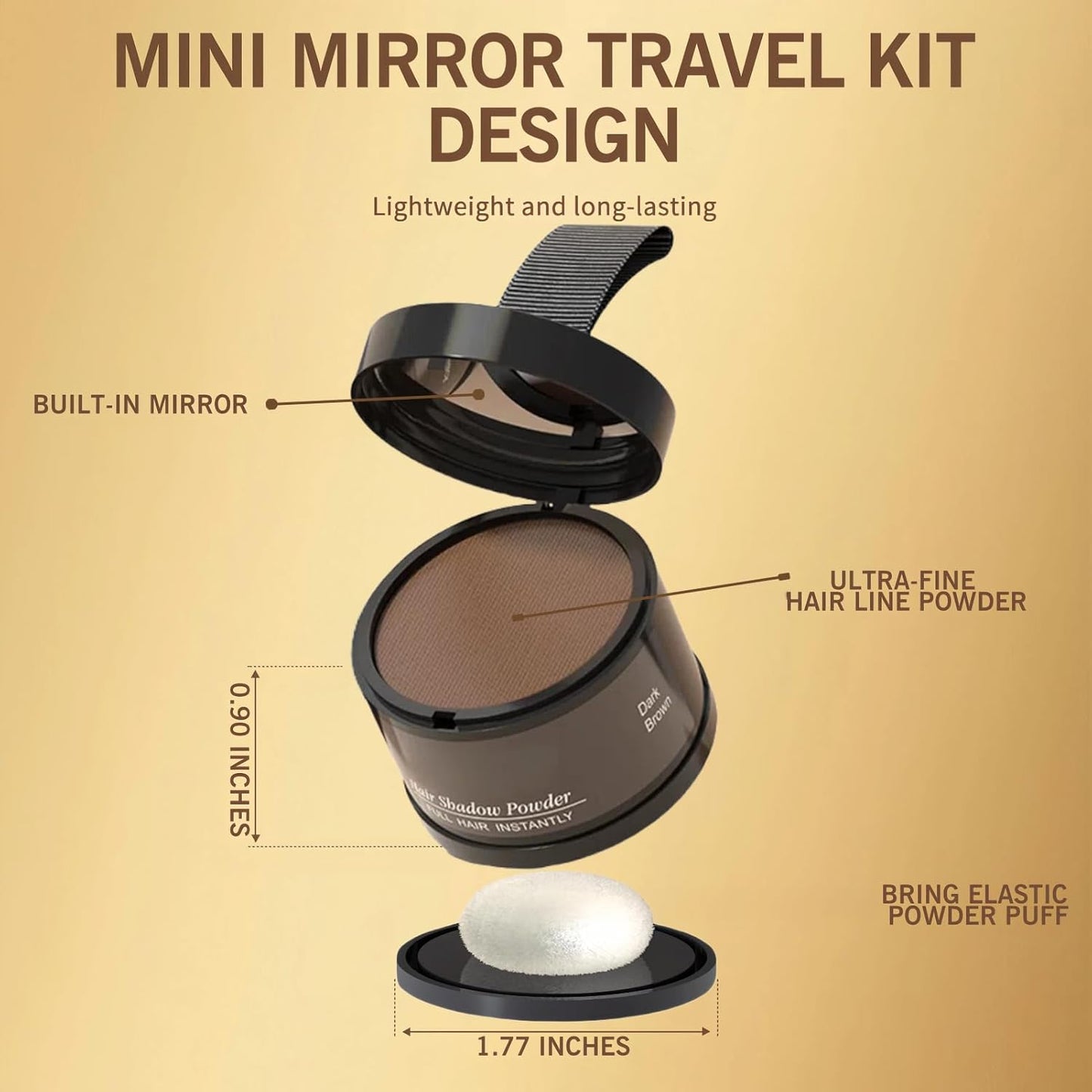 Brown Hair Root Dye Powder - Instantly Cover Gray Hair with Thin Hair Color Shadow 4g