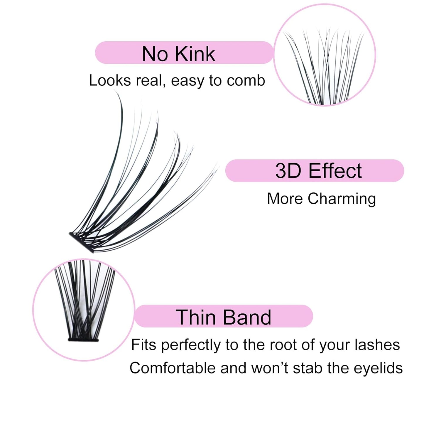Eyelash Clusters LAUBESS Lash Clusters Individual Lashes Cluster Eyelash Extensions DIY at Home Waterproof Cluster Lashes (20D-0.07D-14-18)