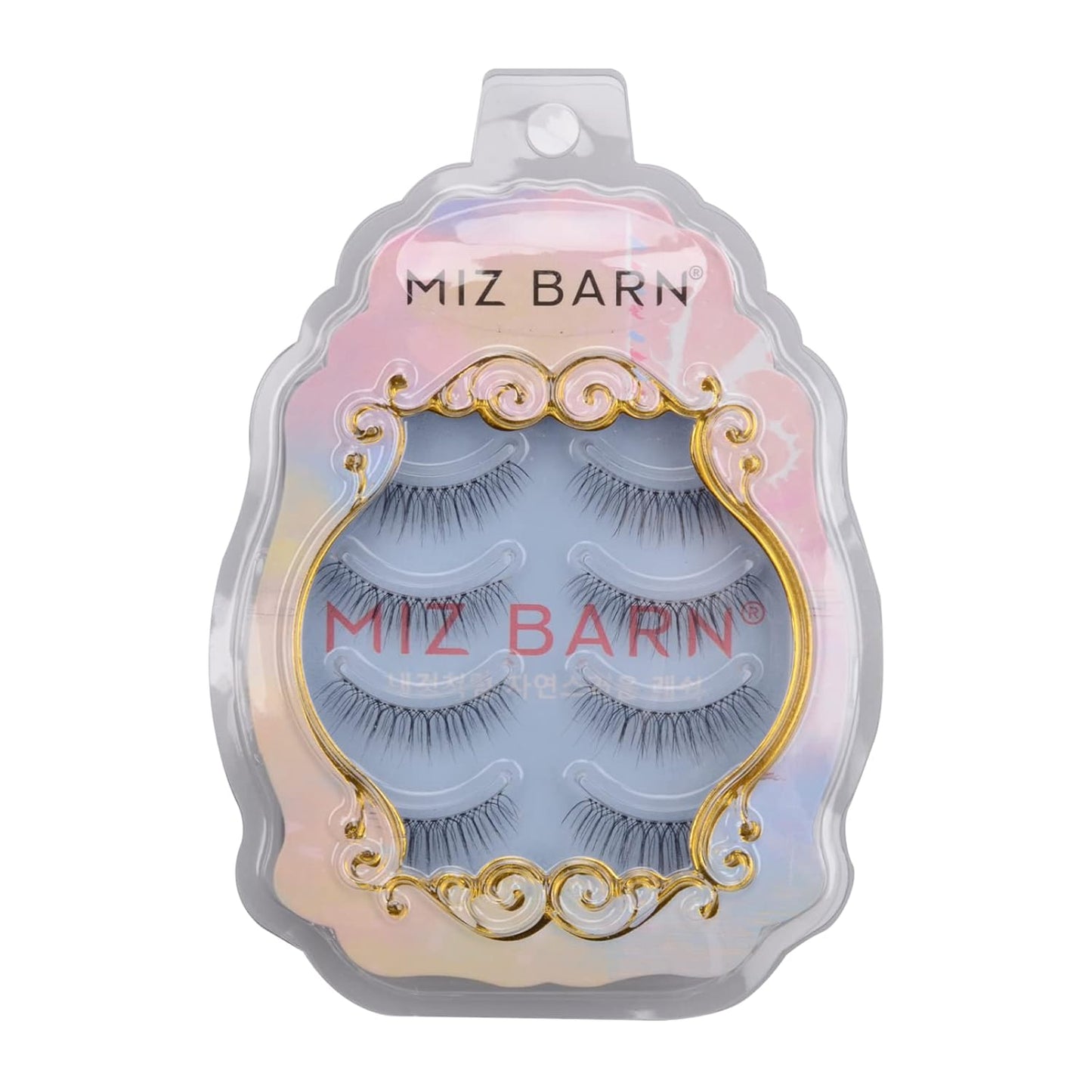 Miz Barn Daily Natural Look False Eyelashes, 4 Pairs Natural Soft Lightweight Comfortable Short Lashes Luxurious Clear Band Handmade False Eyelashes(M12)