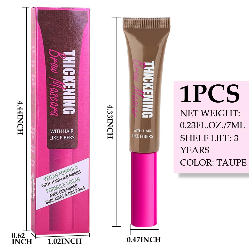Tinted Thickening Brow Gel Brown Mascara,Brow Fast Sculpt,Waterproof, Transfer-proof, Brush to Fill in Eyebrows and Cover Gray Hairs - Cruelty Free - Light Medium Brown (1pc 06 Brunette)