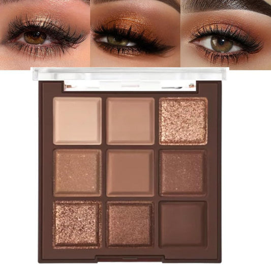 Neutral Nude Brown Smokey Eye Eyeshadow Palette Makeup, Matte & Shimmer Rose Gold Bronze Cream Eyeshadow Palette,Highly Pigmented Natural Eyeshadow for Eyes Long Lasting Naturing-Looking A-04