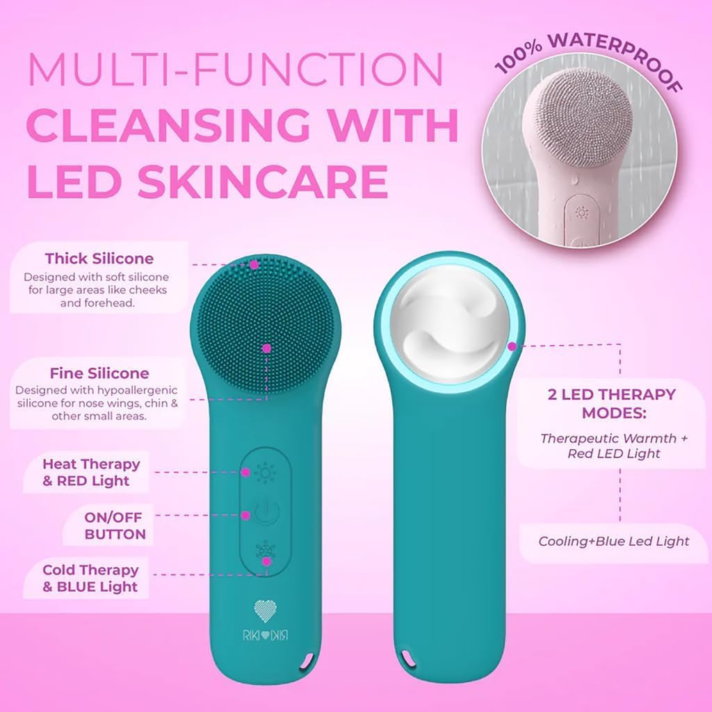 Electric Silicone Face Scrubber - 2-in-1 Facial Rotating Vibrating Exfoliating Brush - Waterproof & Portable, Rechargeable, for Cleaning, Exfoliation, Massage, Suitable for Men & Women