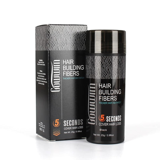 gowwim Hair Fibers for Thinning Hair 25g Hair Building Fibers 100% Undetectable,Instantly Cover Sparse Hair Areas-Bald Spots Cover Up. (Mid Brown)