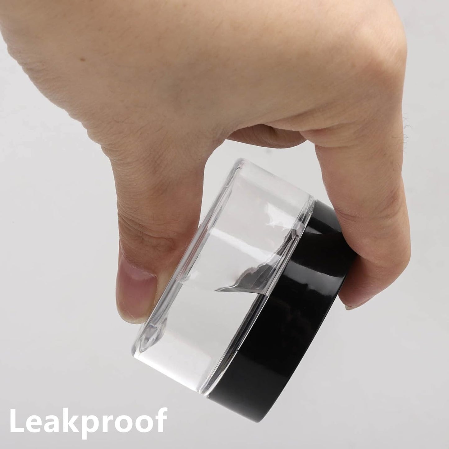 50 Count 1oz Cosmetic Containers with Lids BPA Free Plastic Sample Containers Empty Makeup Containers Refillable Cosmetic Jars Leakproof Travel Jars - Black