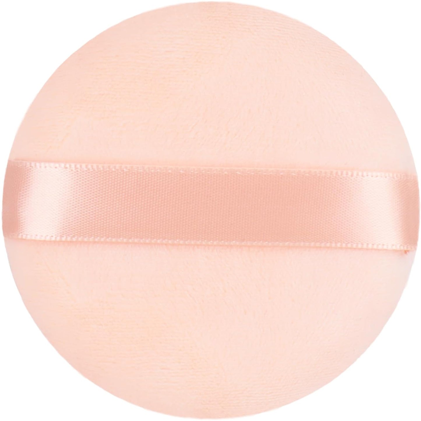 2Pcs Extra Large Body Powder Puff & Luxury 6" Glass Jar Dusting Powder Container with Puff for Women Bath Powder Puffs Perfect for Talcum or Loose Powder (Beige 6" Only Puff)