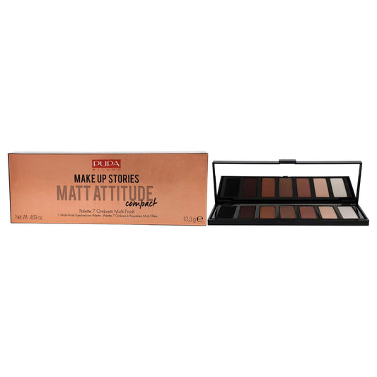 Pupa Milano Make Up Stories Eyeshadow Palette 003 Matt Attitude - 7-Shade Shadow Collection with Matte, Satin, and Metallic Color Options - High Pigment Formula - Soft, Blendable Texture - 0.469 oz