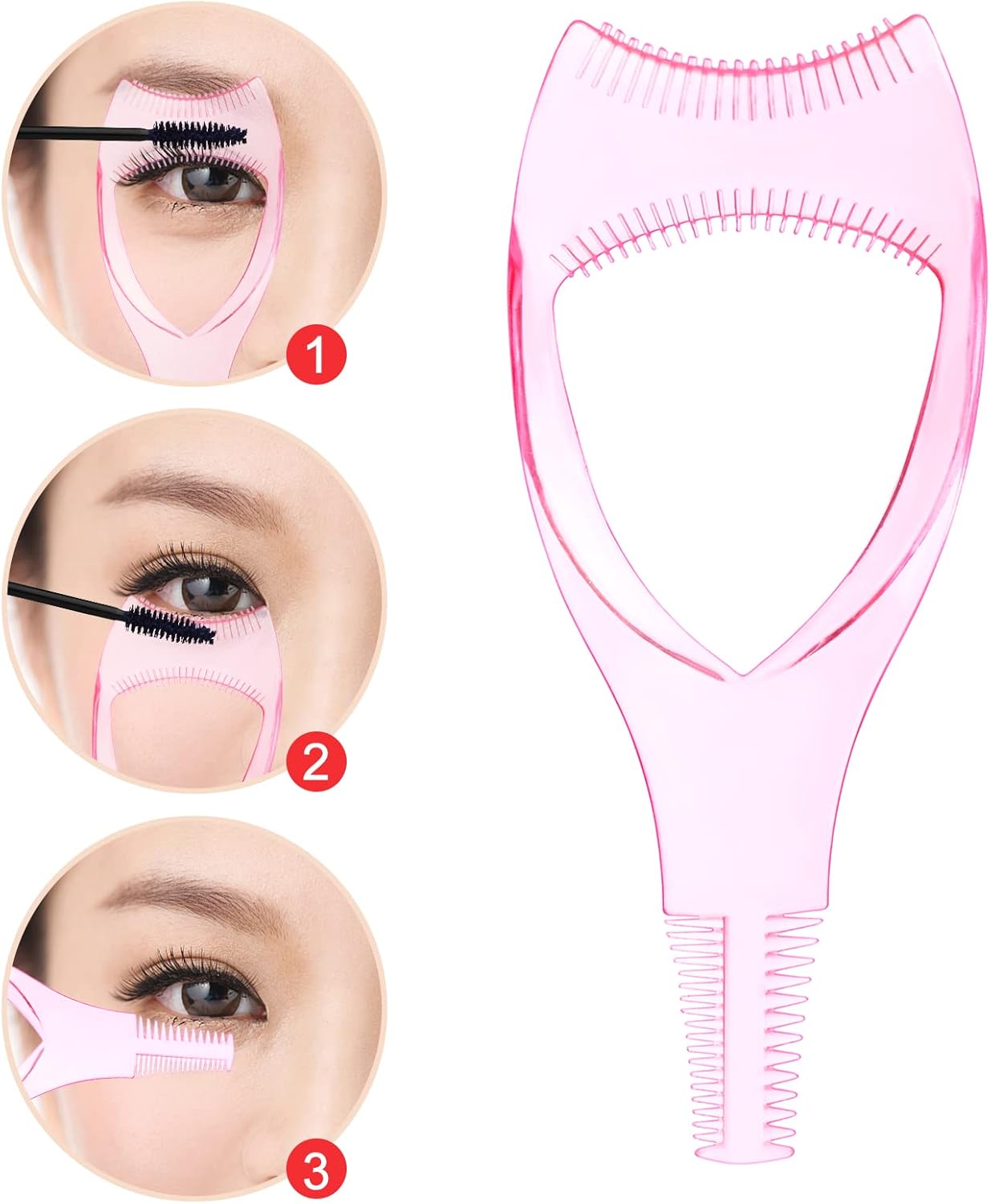 Juome 4 in 1 Eyelash Applicator Tool Kit, False Lash Clip Applicator Portable Eyelash Curlers Eyelash Separator Tool Mascara Comb Lash Buddy Set for Women Girls