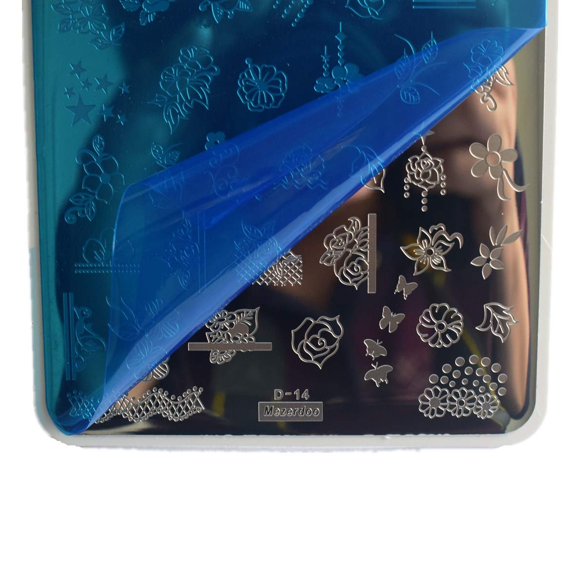 2pcs Floral Animal Series Nail Stamping Plates Template Plants Unicorn Nail Stamp Plates Cute Cat Panda Fox Manicure Image Stamper Plate Flowers Stainless Steel Nail Art Stencil