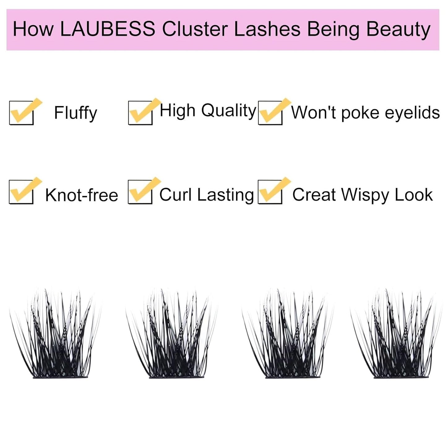 Cluster Lashes 72 Individual Lashes D Curl Lash Clusters Volume Eyelash Clusters DIY Lash Extension Kit Fluffy Cluster Eyelash Extensions (03-0.07D, 12mm)