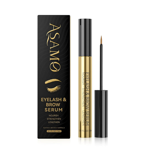 Eyelash & Eyebrow Growth Serum – 15 Plant Extracts for Longer, Denser & Fuller Lashes & Brows, Boosts Natural Hair Development,eyelash serum,Hypoallergenic Oil-Free,lash growth serum (Glossy Black)