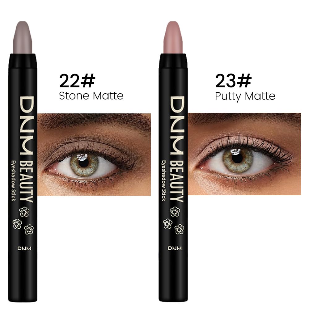 Kaely 2Pcs Cream Eye Shadow Sticks Set, Stone Matte & Putty Matte Eyeliner Pencil Eyeshadow Palette Makeup for Older Women Waterproof Pigmented, sombras en crema para ojos, 22+23
