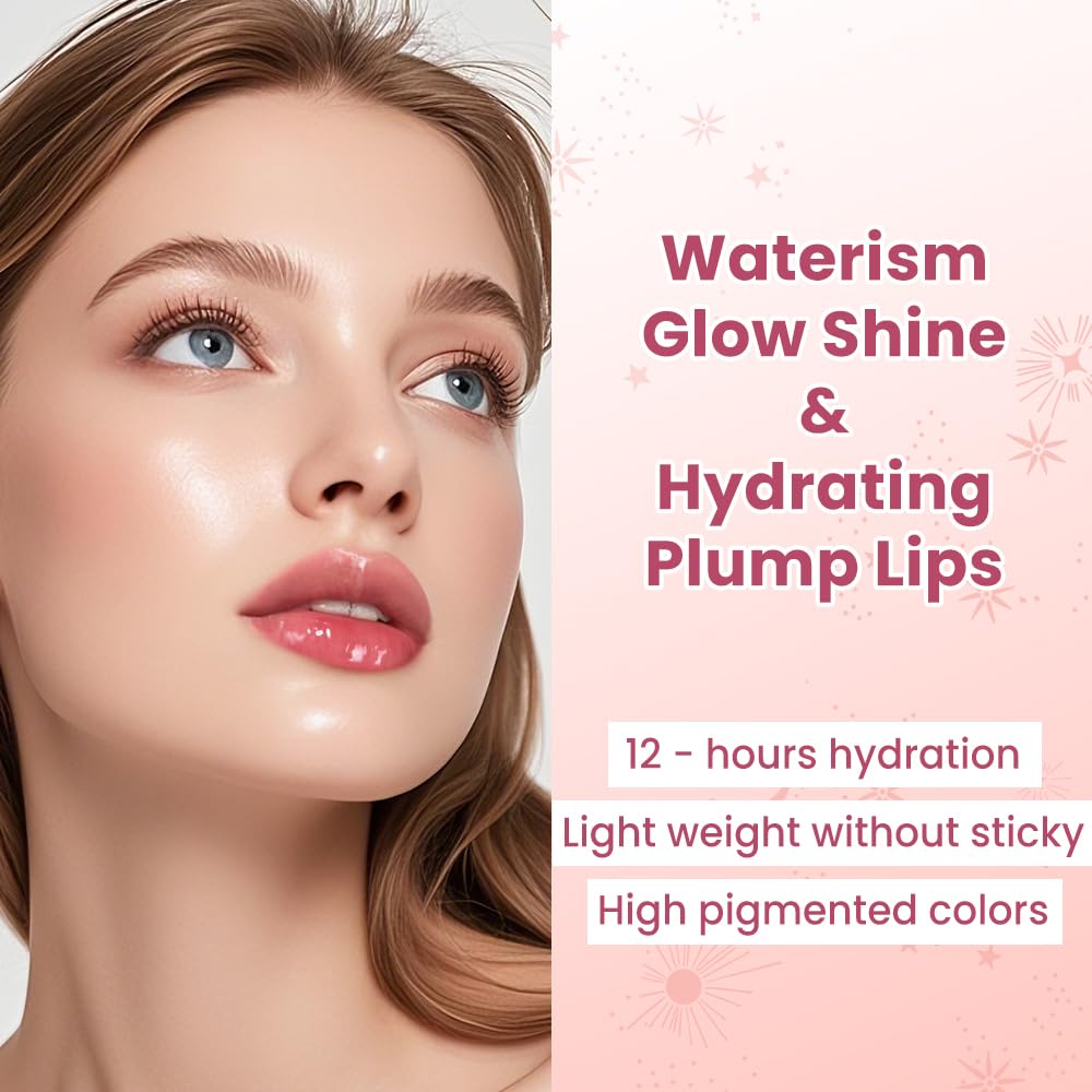 CATKIN Glossy Lip Balm Ultra Hydating Glow Lip Tinted Jelly Plump Melting Balm Shea Butter Repair Soothing For Dry Lips Dewy Finished 0.12 oz 2pcs Set 03