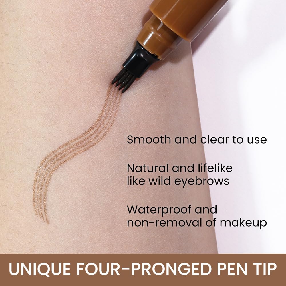 Eyebrow Ink Pencil by Brow Stylist -Micro 4 Point Brow Pen Lift & Snatch Eyebrow Pen Kits,Long-Lasting Waterproof Natural Eyebrow Hair (B-1Pc 01# Light brown)