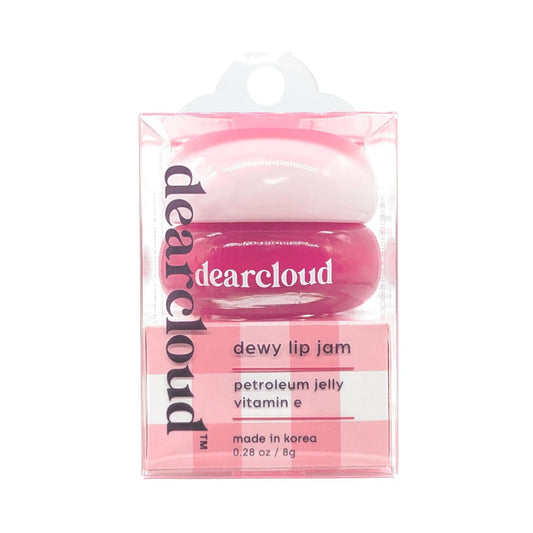 dearcloud Dewy Lip Jam – Hydrating Lip Balm & Gloss with Vitamin E, Korean Skincare (Pink Lychee)