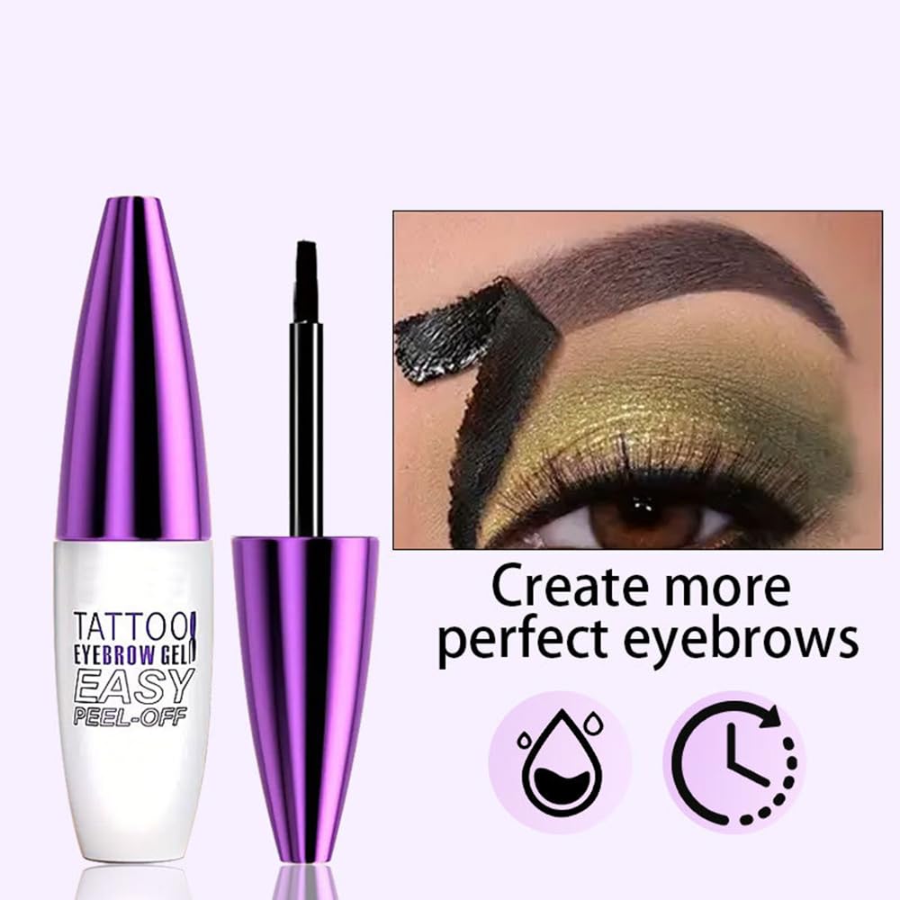 2Pcs Light Brown Peel Off Brow Tint Gel - Waterproof & Sweatproof Tattoo Effect, Transfer-Resistant Multi-Day Wear, All Skin Types Mother’s Day Gift Set