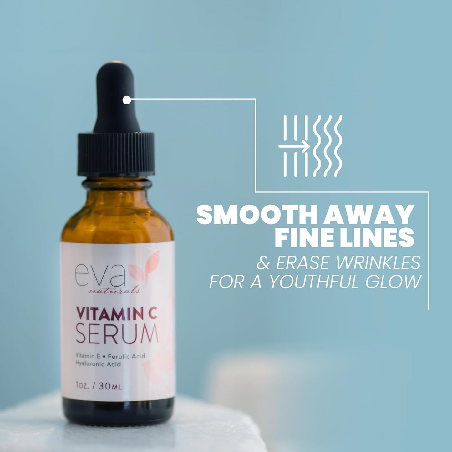 Eva Naturals Firm & Glow Serum Bundle – Vitamin C, Peptide & Niacinamide Serums – Anti-Aging Face Serum Set for Wrinkles, Glow, Pores, Hydration – Collagen Boosting Skin Care Routine