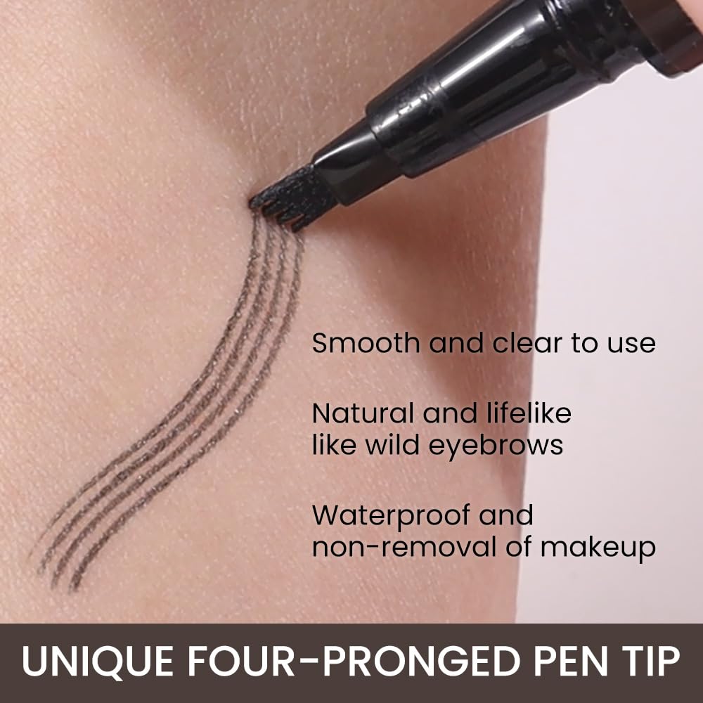 Eyebrow Ink Pencil by Brow Stylist -Micro 4 Point Brow Pen Lift & Snatch Eyebrow Pen Kits,Long-Lasting Waterproof Natural Eyebrow Hair (B-1Pc 03# Black brown)