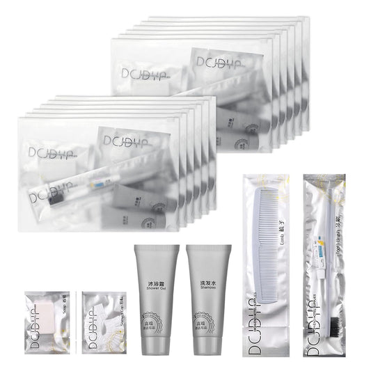 Hygiene Kit, Hygiene Kit Bulk, Travel Hygiene Kit With Toothbrush, Toothpaste, Comb, Shampoo, Shower Gel, Shower Cap And Soap, Individually Packed, Suitable For Hotel, Home, Travel (25 sets)