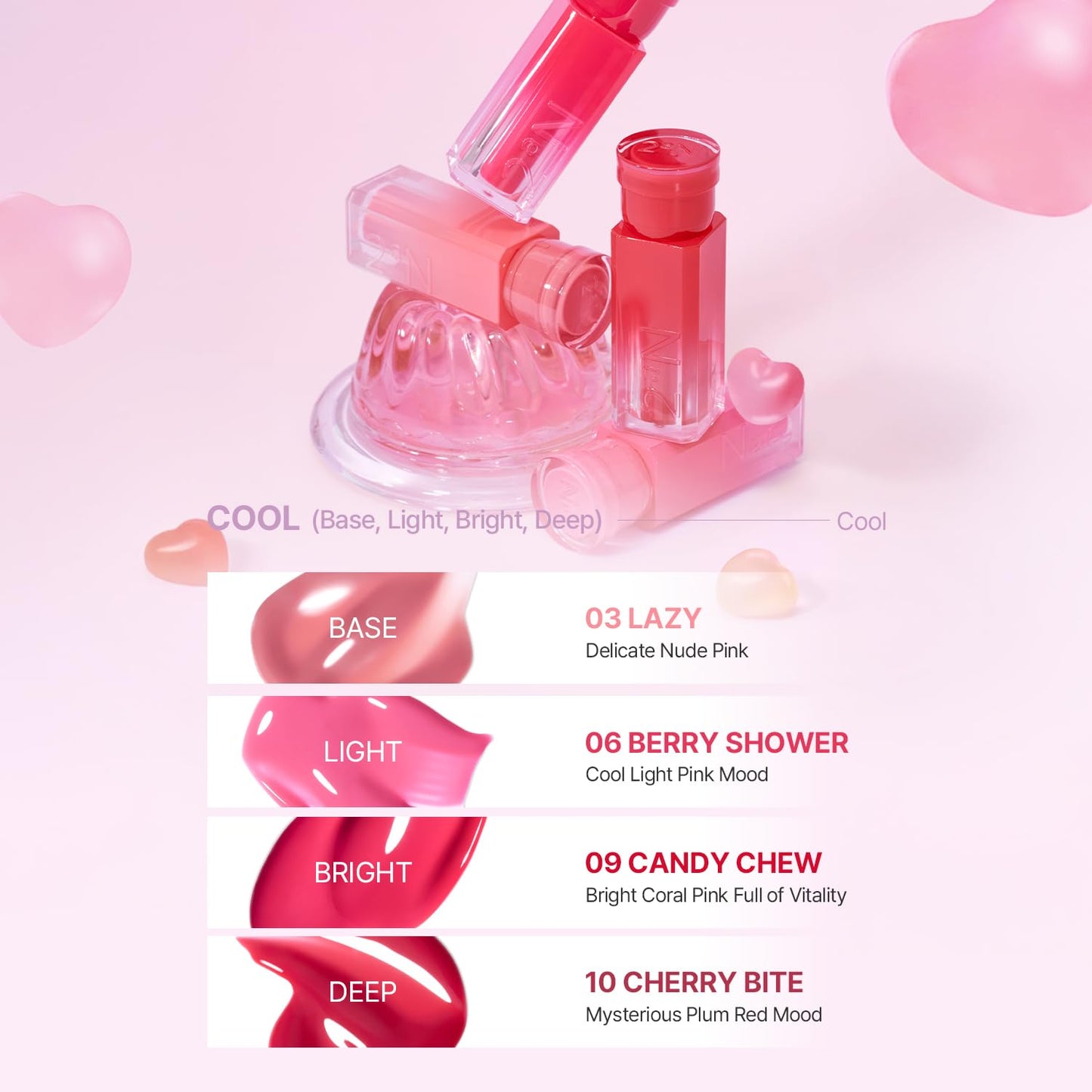 2aN Glaze Bouncing Tint – Lightweight, Moisturizing Lip Tint with High-Shine Finish, Smooth, Light Plumping, Comfortable Wear, Korean Makeup (Candy Chew, 0.16 oz)