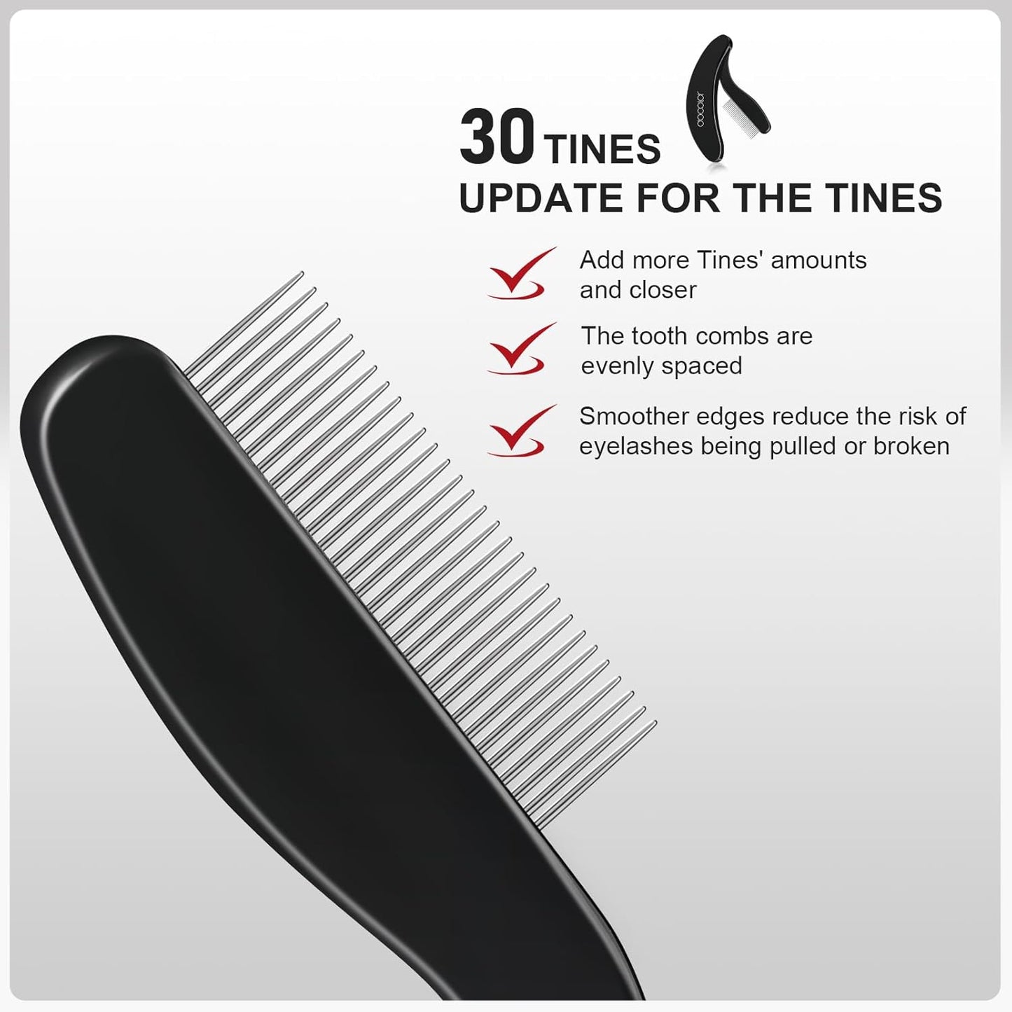 docolor Foldable Eyelash Comb 2 PCS Separator Folding Lash Comb Eyebrow Mascara Applicator Eyelash Definer Arc Designed Cosmetic Brushes Tool