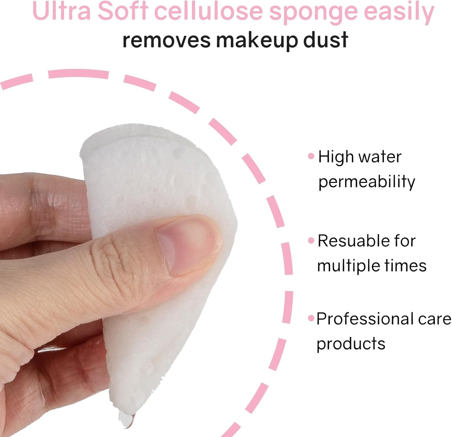 50-Count Heart Shape Compressed Facial Sponges,100% Natural Cellulose Face Sponge Spa Sponges for Removing Dead Skin, Dirt and Makeup(White)